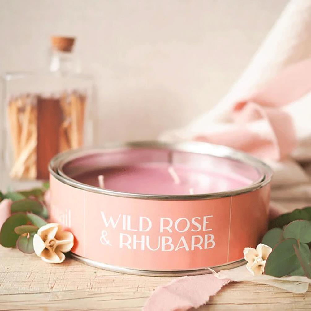 Pintail Candles Wild Rose & Rhubarb Triple Wick Tin Candle Extra Image 3